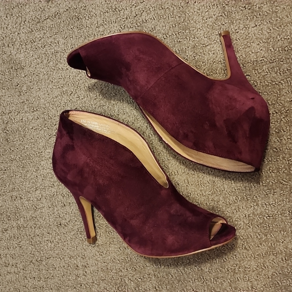 Halogen Open Toe Suede Booties Size 8 | Color: Ma… - image 1